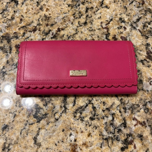 Kate Spade Pink Braided Leather Wallet - Picture 1 of 6